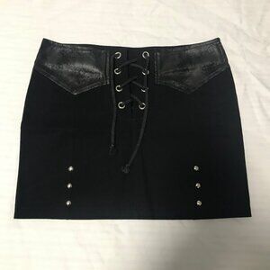Diabolik Agace Black Goth Punk Industrial Metal Corseted Mini Skirt XS SMALL